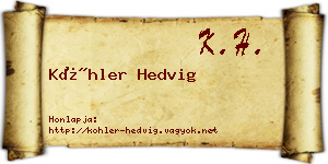 Köhler Hedvig névjegykártya