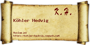 Köhler Hedvig névjegykártya